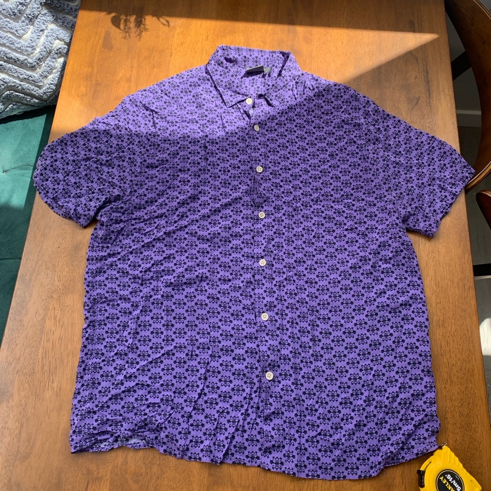 ASOS purple patterned short sleeve button down